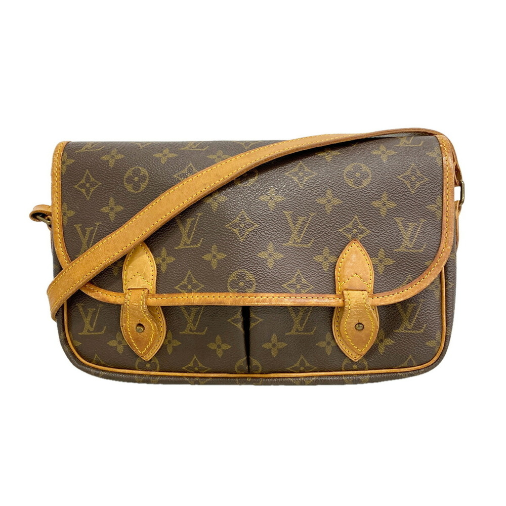 Louis Vuitton Monogram Gibeciere MM Shoulder Bag M42247 Brown Women's